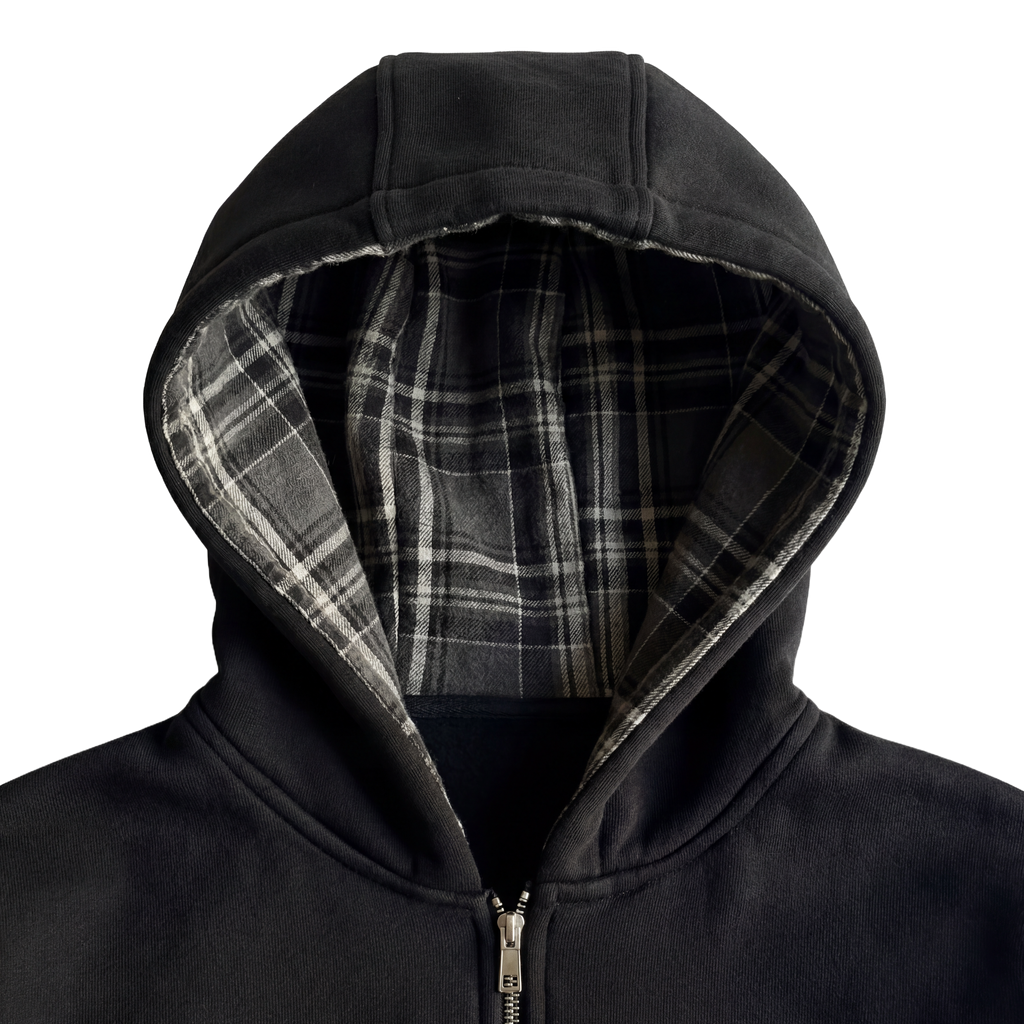 Plain Zip Up in Black