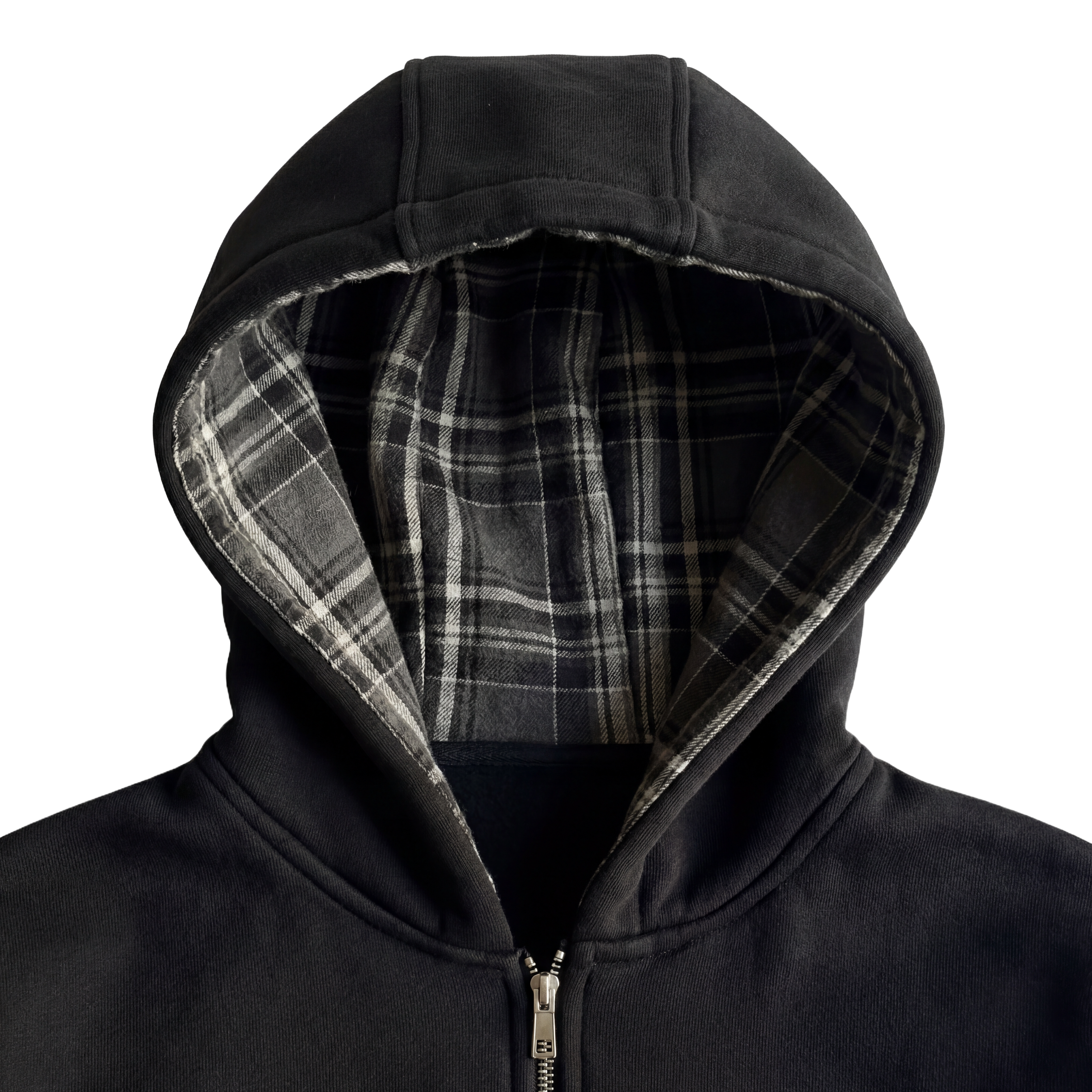 Plain Zip Up in Black