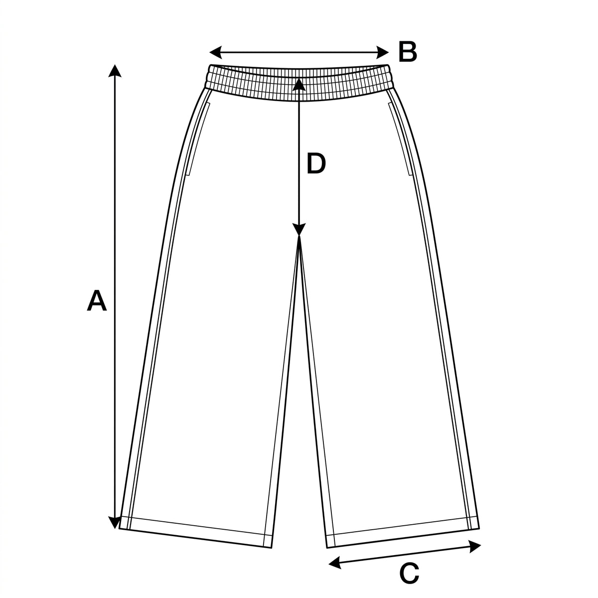 Drew Grey Sweats measurement guide