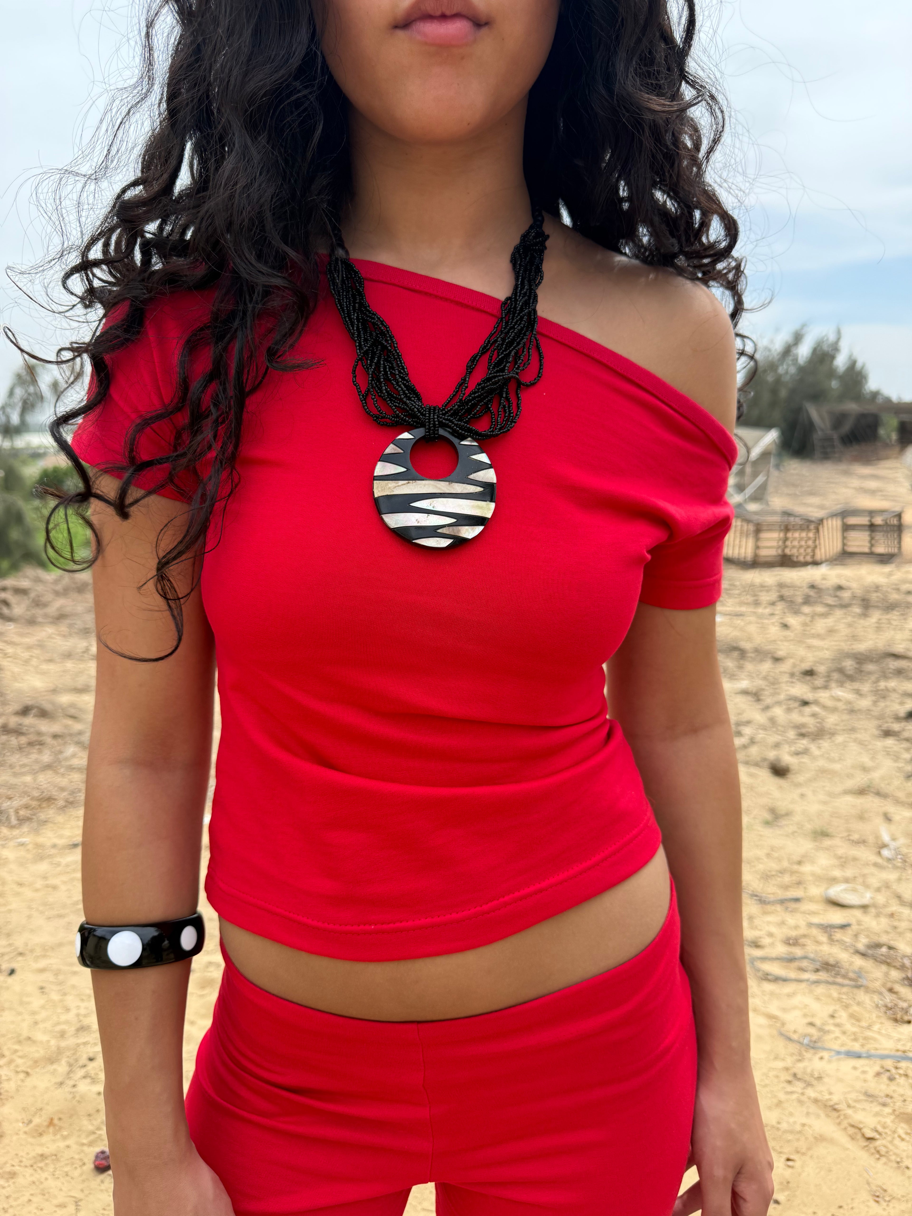 Cindy Red Off Shoulder