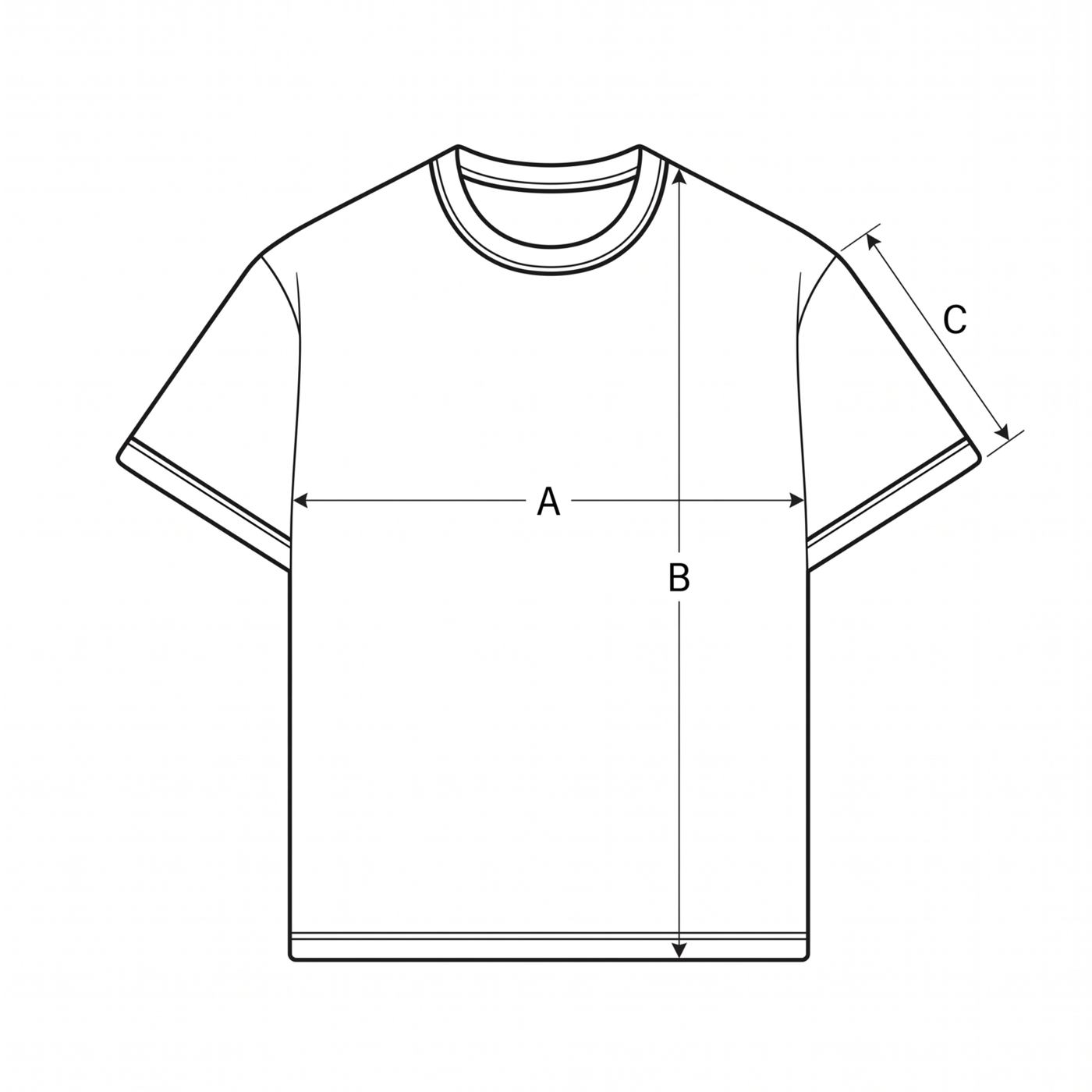 Rio Blue Tee measurement guide