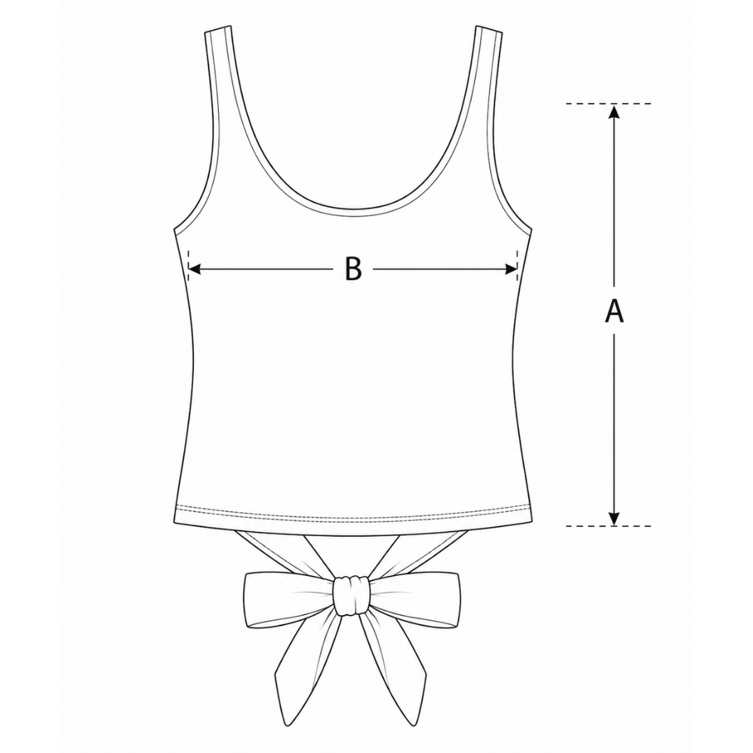 Lola Brown Top measurement guide