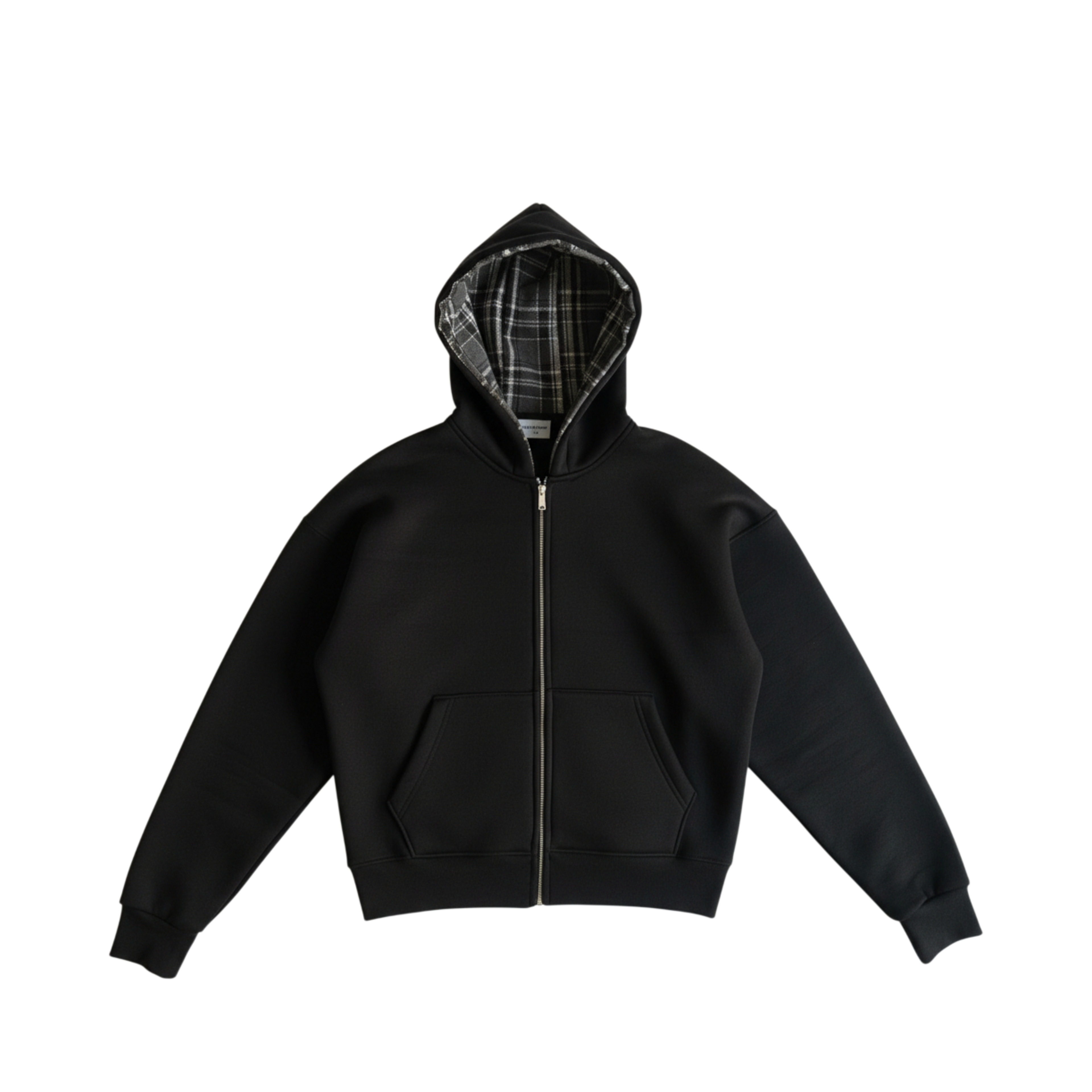 Plain Zip Up in Black