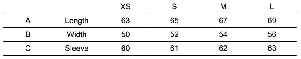 Juno Navy Tee size chart
