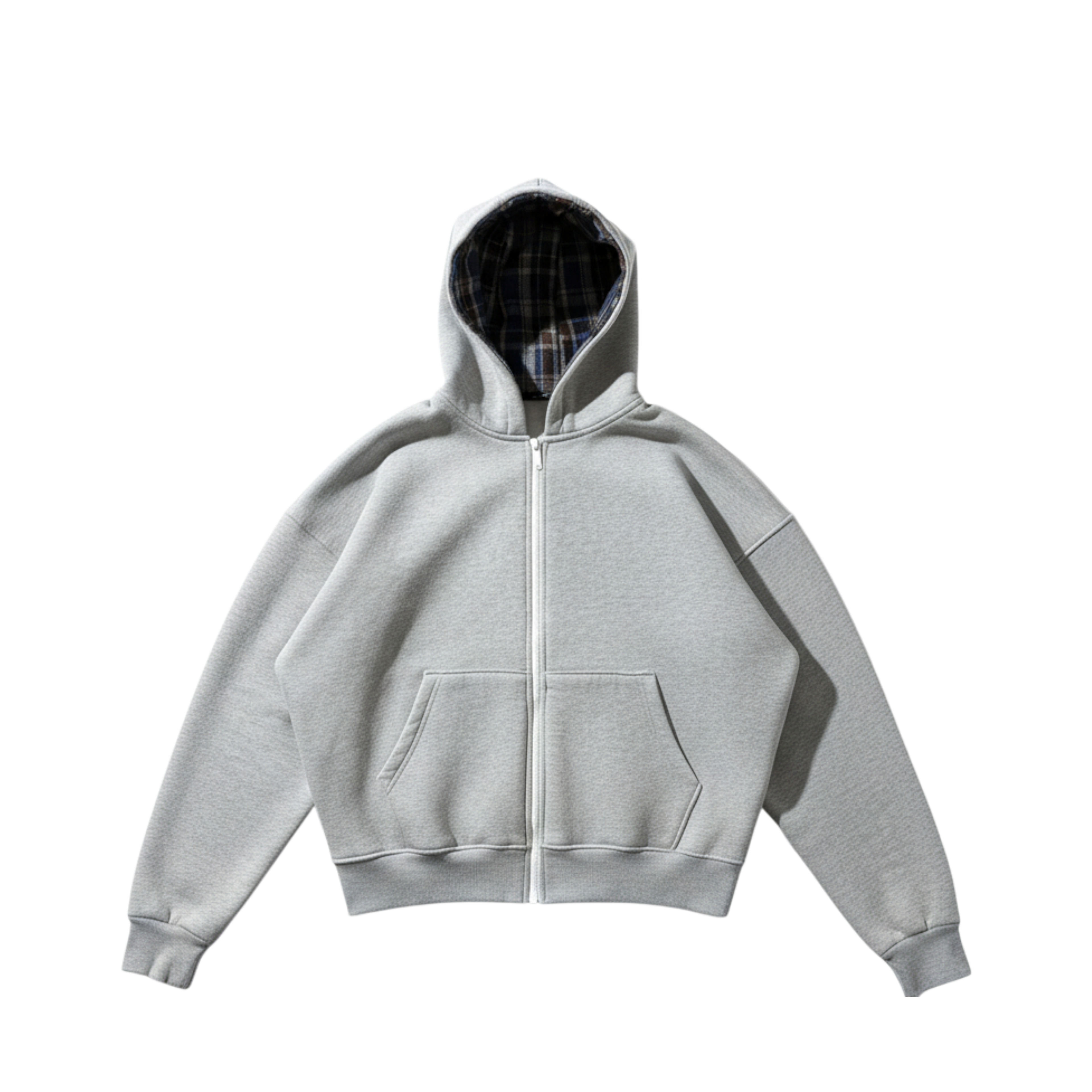 Plain Zip Up in Grey