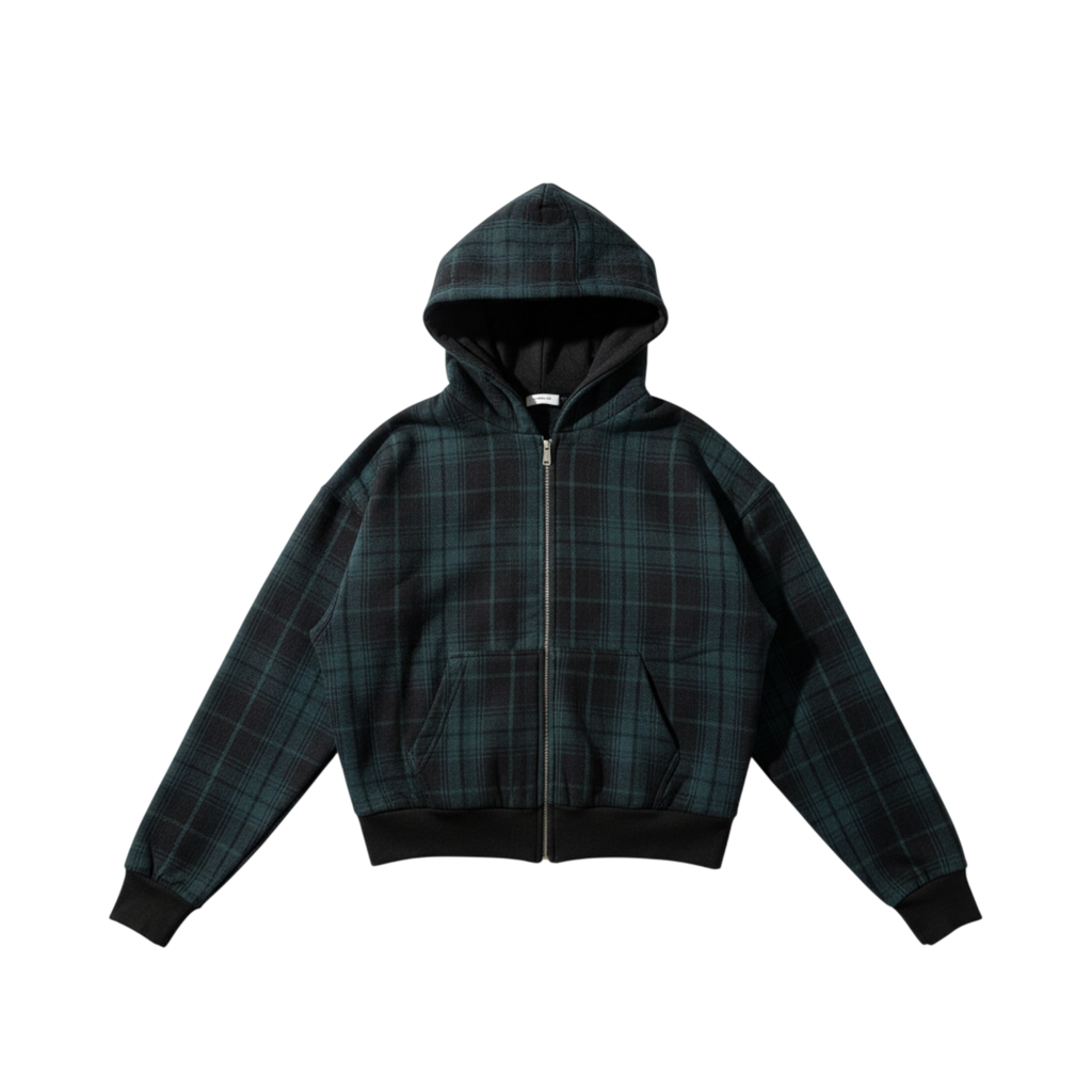 Checks Zip Up in Navy